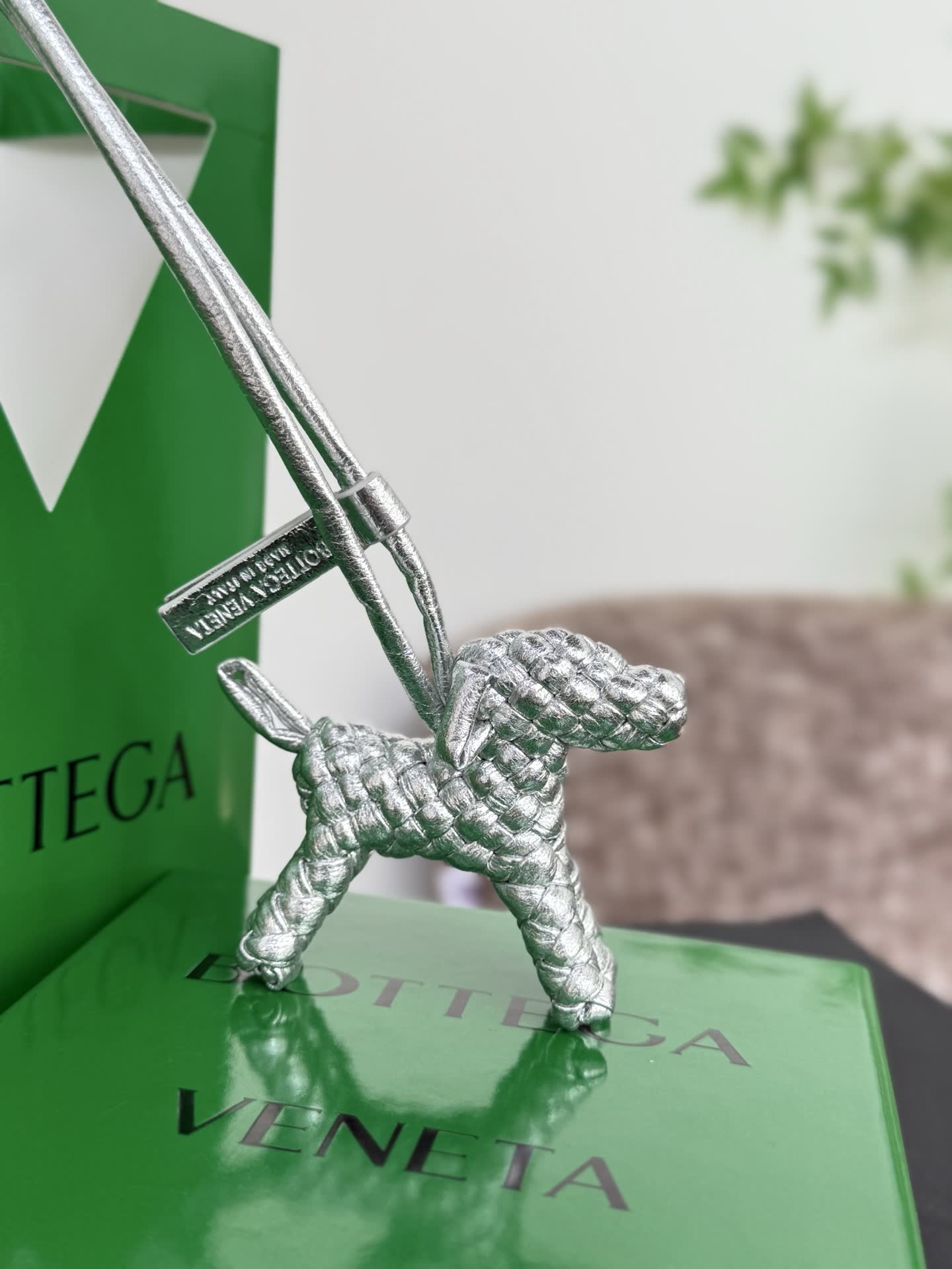 Bottega Veneta Silver Dog Charm